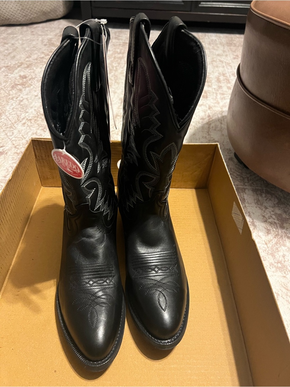Laredo Black Western Embroidered Cowboy Boots for Men size 8D